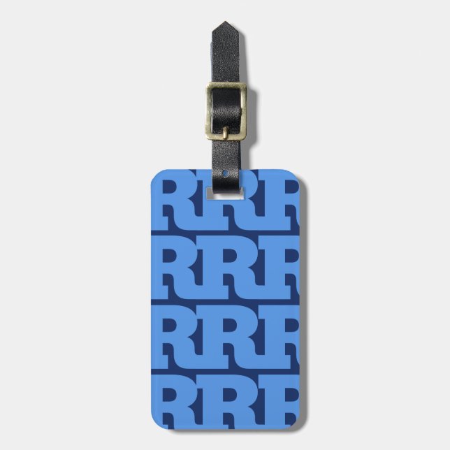 Customise Your Letter, Bold Monogram Pattern  Luggage Tag (Front Vertical)