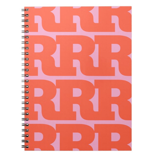 Customise Your Letter, Bold Monogram Pattern  Notebook (Front)
