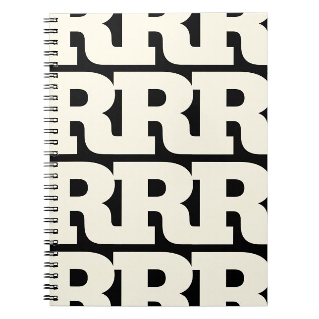 Customise Your Letter, Bold Monogram Pattern  Notebook (Front)