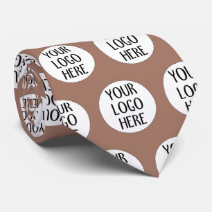 Customise Your Mocha Brown company logo pattern Tie
