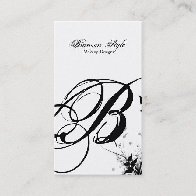 customise your monogram business card (Front)