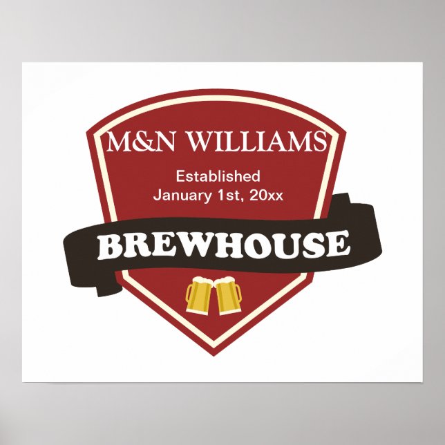 Customise Your Name Brewhouse Logo Poster (Front)