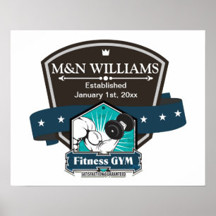 Customise Your Name Fitness Gym Logo Poster