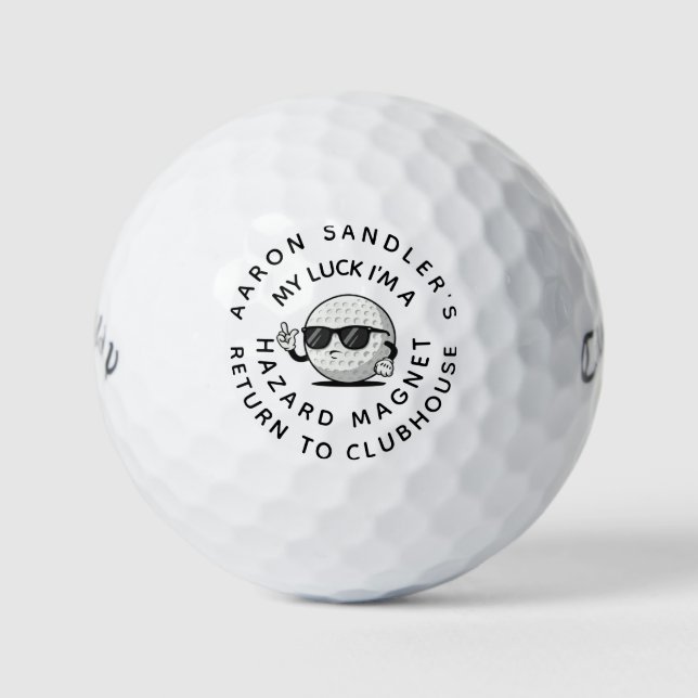 Customise Your Name Golf Fairway Hazard Magnet Golf Balls (Front)