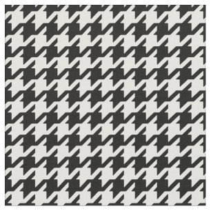 Customise your own black white houndstooth pattern fabric
