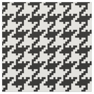 Customise your own black white houndstooth pattern fabric