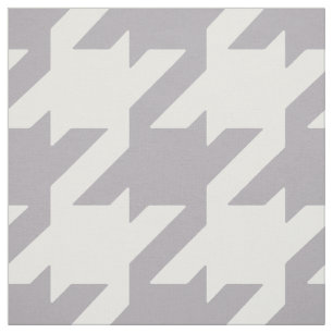 Customise your own bold grey white houndstooth fabric