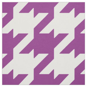 Customise your own bold orchid purple houndstooth fabric