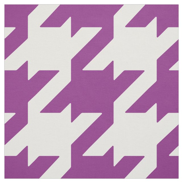 Customise your own bold orchid purple houndstooth fabric (Swatch)