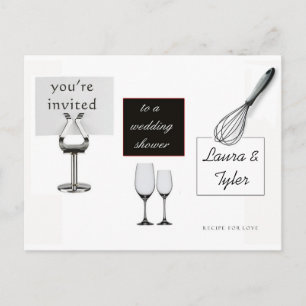 Customise your own bridal shower kitchen theme invitation postcard