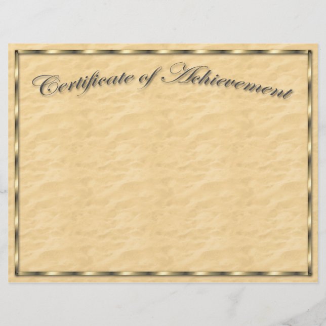 Customise Your Own Certificate of Achievement (Front)