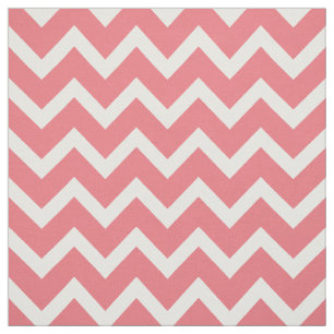 Customise your own coral white chevron pattern fabric