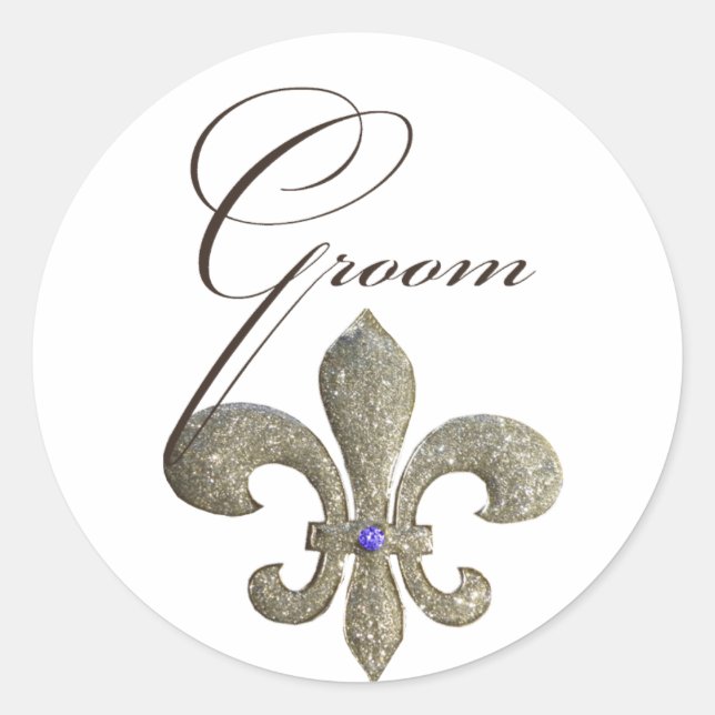 Customise your own Fleur-de-lis design Classic Round Sticker (Front)