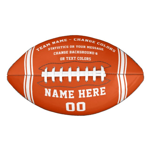 Customise Your Own Football CHANGE COLORS, Orange (Front)