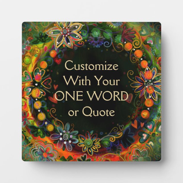 Customise your Own Fun Floral Pretty Inspirivity Plaque (Front)