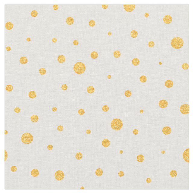 Customise your own glitter gold polka dots pattern fabric (Close Up)