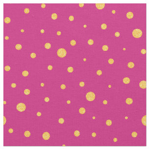 Customise your own gold polka dots in cerise fabric