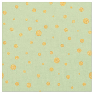 Customise your own gold polka dots in green fabric