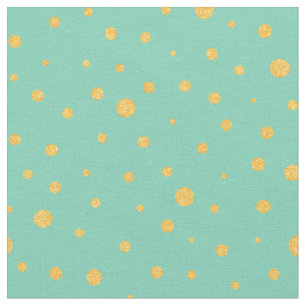 Customise your own gold polka dots in green fabric