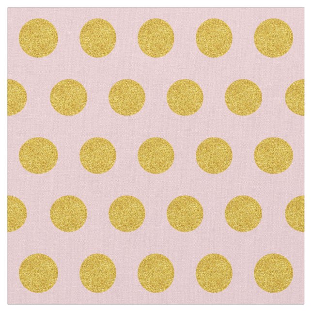 Customise your own gold polka dots pattern in pink fabric (Close Up)