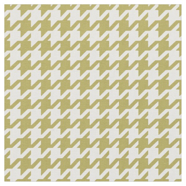 Customise your own green white houndstooth pattern fabric (Close Up)