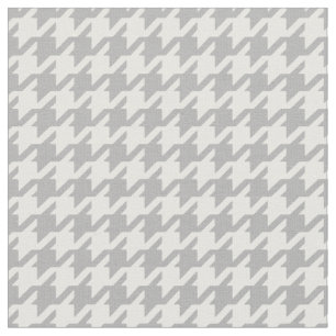 Customise your own grey white houndstooth pattern fabric