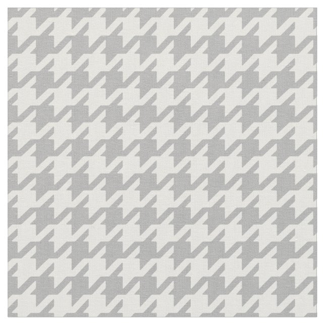 Customise your own grey white houndstooth pattern fabric (Close Up)