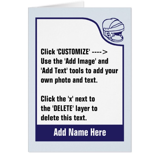 Customise Your Own Hockey Trading Card (Front)