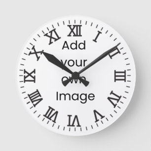 Customise Your Own (Lines and Roman Numerals) Round Clock
