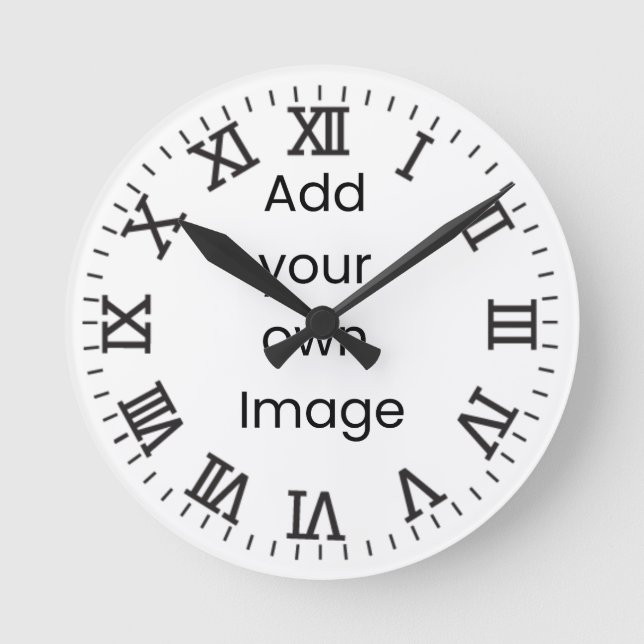 Customise Your Own (Lines and Roman Numerals)  Round Clock (Front)