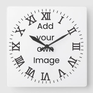 Customise Your Own (Lines and Roman Numerals)  Square Wall Clock