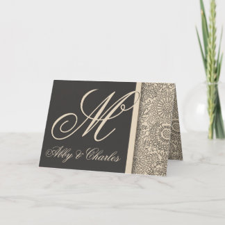 Customise your own monogram wedding note card