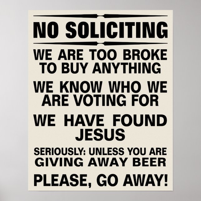 Customise Your Own No Soliciting Sign (Front)