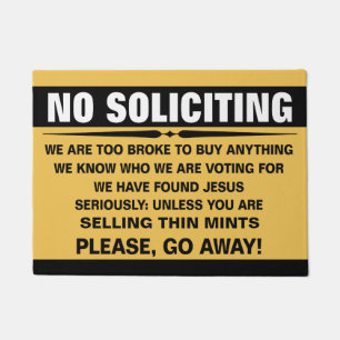 Customise Your Own No Soliciting Sign Doormat