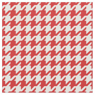 Customise your own red houndstooth pattern fabric