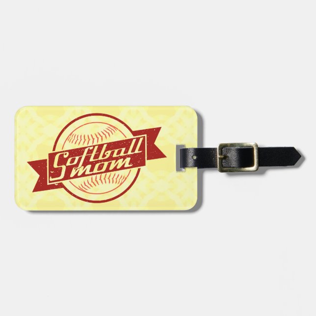 Customise Your Own Softball Mum Luggage Tag (Front Horizontal)
