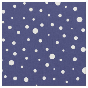Customise your own white polka dots in blue fabric