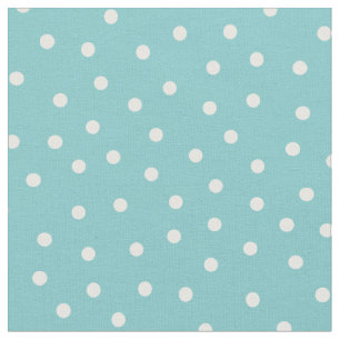 Customise your own white polka dots in turquoise fabric