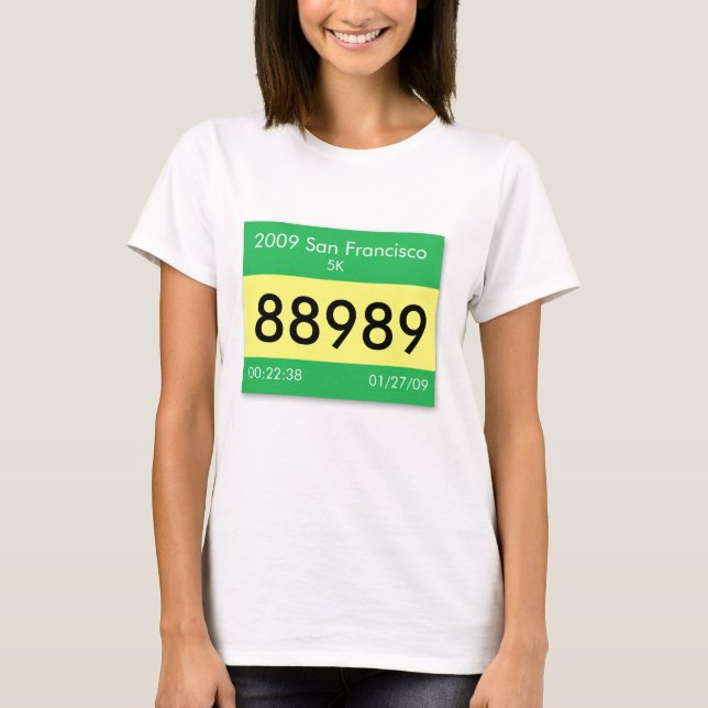 Customise your race bib on a shirt! T-Shirt (Front)