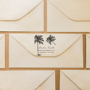 Customise Your Rustic Beach Names+ Return Address Rubber Stamp