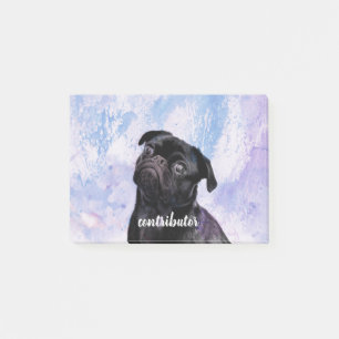 Customise Your Very Own Black Pug Contributor Dog Post-it Notes