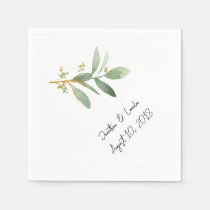 Customise your wedding napkins greenery