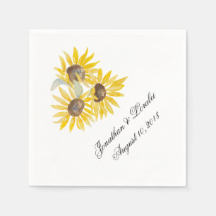 Customise your wedding napkins Sunflowers