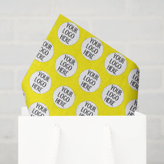 Customise Your Yellow White company logo pattern Tissue Paper