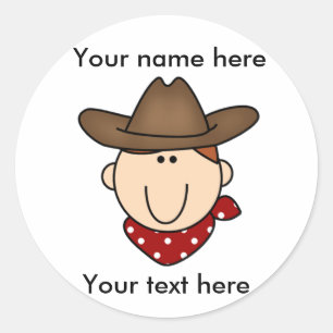 Customise Yourself Cowboy Classic Round Sticker