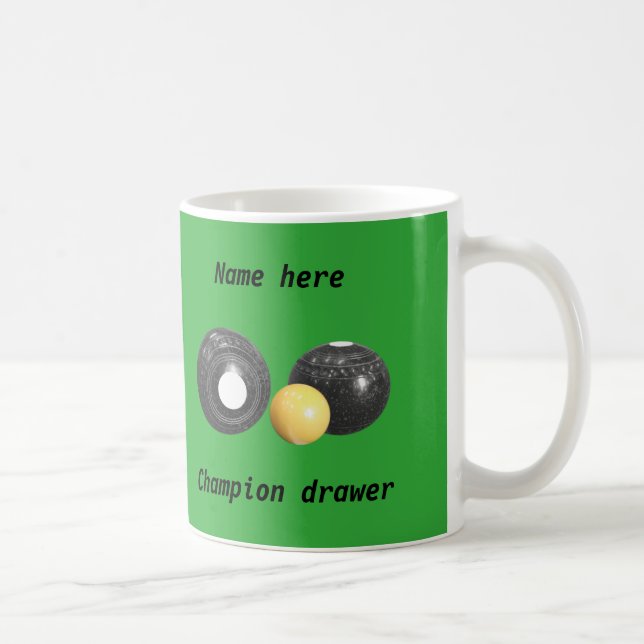 Customiseable Lawn bowls, short mat bowls Coffee Mug (Right)
