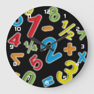 Customised 123 numbers math large clock
