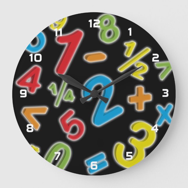Customised 123 numbers math large clock (Front)