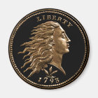 Customised 1793 Flowing Hair Penny Magnet