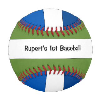Customised 1st Baseball Green and Blue Baseball